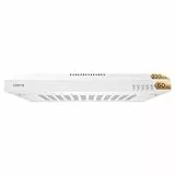 CIARRA CAW6903A Hotte Aspirante Casquette 60cm- 3 Vitesses - Filtre au Charbon NON INCLUS - Boutton Pousoir - Eclairage LED - Evacuation et Recyclage - Hotte de Cuisine - Blanc