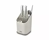 Joseph Joseph Duo Egouttoir à couverts pour évier de cuisine avec fente pour couteaux, égouttoir à couverts pour évier de cuisine, gris