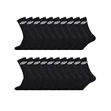 Umbro Chaussette Homme Respirante - Lot de 20 - Chaussettes Sport Homme, Training & Confortables, Noir, Taille 39/42