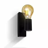 B.K.Licht Applique murale, luminaire vintage, spot mural design rétro, orientable & pivotant, douille E27, 60 Watt max, ampoule non fournie, éclairage intérieur salon, salle à manger, couloir