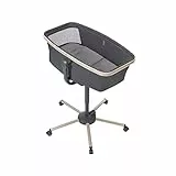 Maxi-Cosi Alba Berceau bébé 3 en 1, Lit bébé, Transat bébé inclinable et Chaise Haute bébé, Tissus 100% recyclés, Naissance à 3 Ans (15 kg), Compatible avec kit Repas Alba, Beyond Graphite