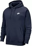 Nike Homme Sportswear Club Fleece Felpa Con Cappuccio, Bleu (Midnight Navy/White), S EU
