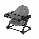 Bebeconfort Moly, Rehausseur Chaise Bébé, 6 mois-3 ans, 9-15kg, Chaise Haute Portable Légère, Pliage Compact, 3 Hauteurs, Rehausseur Enfant, Chaise Repas Bébé avec 3 Positions de Plateau, Tinted Grey