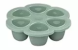 Béaba Multiportions Silicone de qualité premium, Résistance thermique extrême, Four et micro-onde, 6 alvéoles indépendantes, Couvercle hermétique, Fabriqué en Italie, Vert Sauge, 6 x 150 ml