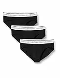 Calvin Klein Hip Brief 3pk Surge Homme ( Lot de 3), Noir (Black W/ White Wb), M [Amazon Exclusive]