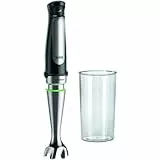 Braun Mixeur plongeant (1000 W avec technologie ActiveBlade) Noir/acier inoxydable Gobelet mélangeur et doseur 600 ml inclus Noir