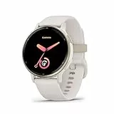 Garmin vívoactive 5 - Montre connectée GPS Sport et santé – Cream Gold avec Bracelet Ivoire