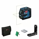 Bosch Professional laser lignes GLL 20-22 G (support de fixation LB 10, laser vert, pour utilisation en intérieur, alimentation dual power, 2 piles 1,5V LR6, housse de protection)