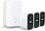 eufy Security eufyCam 2C, Camera Surveillance WiFi exterieure sans Fil, pour HomeBase 2, autonomie de 180J, Transmission HD avec 1080p, sans Frais mensuels, Kit 3 caméras