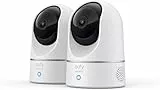 eufy Security Indoor Cam 2K Pan & Tilt Camera Surveillance WiFi, 2-Pack, caméra intérieure, Détection des Humains et Animaux par l'IA, Assistants Vocaux, Carte microSD Requise