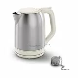 Bouilloire électrique Moulinex Subito inox finition beige, Indicateur 1tasse, Ouverture à une main, boule a thé, BY5S1AE0, Rise
