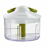 Tefal Hachoir manuel 5 secondes, 500 ml, Système de coupe breveté, Lames en acier inoxydable, Fermeture sécurisée, Poignée ergonomique, Cuisine rapide et facile K1330404, Blanc/Vert