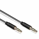 Goobay 63826 Câble de Connexion Audio AUX, 3.5 mm Stéréo, 4 Pôles, Slim, CU, 1 m Longueur de Câble