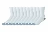Amazon Essentials Chaussettes en Coton, Confortables, durables, Semi-rembourrées Homme, 10 Paires, Blanc, 41-45