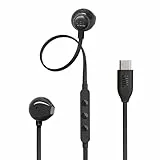 JBL Tune 305 C, Écouteurs filaires Hi-Res, son Pure Bass JBL, connexion USB-C, câble plat anti-nœuds, télécommande à trois touches avec microphone, noir