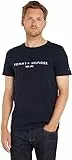 Tommy Hilfiger T-Shirt Manches Courtes Homme Core Tommy Logo Col Ras-du-Cou, Bleu (Sky Captain), L