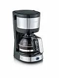 SEVERIN Cafetière filtre, 750W, Jusqu'à 4 tasses, filtre permanent lavable, porte filtre amovible, Plaque chauffante, Inox/Noir, KA 4808