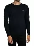 GANT Col en C en Coton Classique Sweater, Bleu Nuit, M Homme