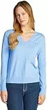 Tommy Hilfiger Femme Pull Jersey V-Neck Pull en Maille, Bleu (Vessel Blue), XXS
