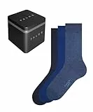 FALKE Happy Box Uni Multipack M So coton unies lot de 3 paires, Chaussettes Homme, Bleu Blue Mix 0020, 39-42