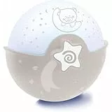 INFANTINO Lampe Apaisante et Projecteur, Veilleuse à Pince pour Berceau avec Design Évolutif, Projecteur de Nuit Étoilée et Lampe de Table avec Mélodies Intégrées et Capteurs Sonores