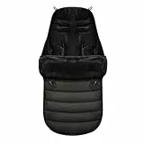 Chancelière Universelle Poussette, Chanceliere Bebe Poussette bebe confort, Chancelière Poussette avec Fermetures Éclair, Doublées Polaire Chancelières pour Landau, Lavable et Détachable (Noir 2)