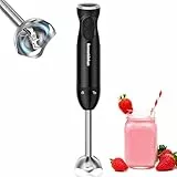 Bonsenkitchen Mixeur Plongeant 1000W, Mixeur Plongeur en Acier Inoxydable, Vitesses Infiniment Variables, Facile pour Aliments pour Bébés, Soupe, Purée et Sauce, HB3201 (noir)