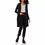 Amazon Essentials Cardigan Léger à Manches Longues et Ouvert sur Le Devant (Disponible en Grande Taille) Femme, Noir, XL