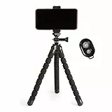 Amazon Basics Trépied portable et flexible avec télécommande sans fil et pince pour smartphone, 25,4 cm de long, noir