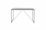 Jahnke Bureau Glam Desk en Verre Noir et Noir