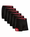 DANISH ENDURANCE Boxer Bambou Homme, Calecon Homme Ultra Doux et Respirant, Lot de 6, Noir, L