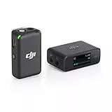 DJI Mic (1 TX + 1 RX), microphone lavallière sans fil, portée 250 m, Compact et Ultra-léger, Enregistrement 14 heures, pour PC, iPhone, caméras, pour YouTube, vlogs, diffusion en direct
