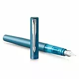 Parker stylo plume Vector XL - Laque turquoise métallisée sur laiton - Plume moyenne avec recharge d’encre bleue - Coffret cadeau