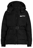 Jean Karl Lagerfeld Femme Doudoune Ceinturée Coupe Régulière, Noir, XS