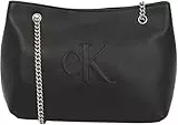 Calvin Klein Sac à Bandoulière Femme Sculpted Chain avec Chaîne, Noir (Na Black), Taille Unique