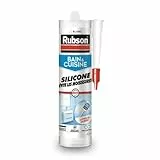 Rubson, Mastic Bain & Cuisine Silicone Évite Les Moisissures Blanc (cartouche de 280 ml) – Mastic sanitaire à base de silicone – Mastic étanche renforcé en antifongique