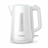 Philips Série 3000 Bouilloire Électrique - 1,7 L, Ébullition Rapide, Couvercle à Ressort, Voyant Lumineux, Base 360°, Filtre Anti-Calcaire (HD9318/00)