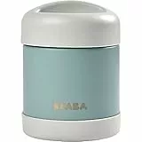 BÉABA, Portion de Conservation Repas Bébé/Enfant, Inox, Isotherme, Conserve Chaud/Froid Aliments, Double parois, 100% hermétique, 300 mL, Light mist/Eucalyptus green