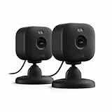 Blink Mini 2 | Caméra de surveillance connectée à prise, vidéo nocturne HD en couleur, projecteur intégré, système audio bidirectionnel, détection de mouvements | 2 caméras | Noir
