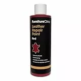 Furniture Clinic Peinture et teinture pour réparation du cuir | Colorant auto-scellant pour des réparations rapides et faciles | Convient aux canapés, sièges de voiture - Rouge 250ml
