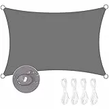 Voile d'ombrage Imperméable Rectangulaire 2 x 3m Toile Ombrage 95% Une Protection des Rayons UV pour Extérieur Terrasse Jardin Balcon (Gris)