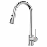YEAUPE PRO Robinet Cuisine Extensible, Mitigeur Cuisine avec Douchette,Bec pivotant à 360°, 3 Modes de Pulvérisation, Acier Inoxydable Robinet pour éviers de Cuisine à 1 trou