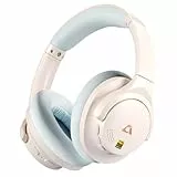 1Mii Y8+ Casque Bluetooth sans Fil à Réduction de Bruit Active Hybride, Son LDAC Hi-Res Audio, 75H d'Autonomie, EQ in App, Confortable et Pliable Casque Over-Ear - Beige Cyan