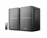 Edifier R1280T Noir- Enceintes Studio et Bibliothèque Actives 42W, Télécommande IR, 2 Entrées RCA, Ampli Intégré, Pour PC, Portable, Mac, Téléphone et Hi-Fi