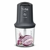 Moulinex Multi Moulinette Hachoir électrique, 500 W, 500 ml, Émince, Hache, Mixe, 2 lames, 2 vitesses, Facile à utiliser, Compatible lave-vaisselle, Gris, AT711B10