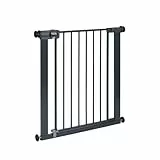 Safety 1st Easy Close Metal Gate, Barrière escalier enfant à pression 73-80 cm (max 108 cm), Barrière de sécurité enfant facile à fermer d'une main, Sans vis ni perçage, Double verrouillage, Noir