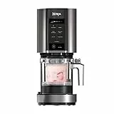 Ninja CREAMi machine à crème glacée et à desserts glacés, 7 programmes, pour faire de la crème glacée, gelato, sorbet, des bols à smoothie ou des milk-shakes, noir/argent, 1,4L, NC300EU