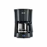 SEVERIN Cafetière Filtre 'Type', 1 000W, 1,4L Jusqu'à 10 tasses, Porte-filtre amovible, Plaque chauffante, Inox/Noir Mat, KA 9554