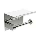 Ibergrif MK34053, Porte Papier Toilette, Support Papier Toilette Mural, 304 Acier Inoxydable Porte Rouleau Toilette, Installation avec Vis ou 3M Auto-adhésif, Argent, Taille Unique