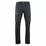 LMA WORKWEAR 1880 - Pantalon de Travail Stretch - 1425 Basalte - Multipoches, Extensible - Idéal BTP, Artisanat - Noir, Size 46 - Entrejambe 83